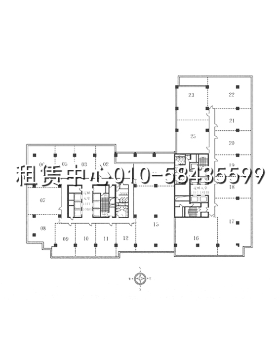 光华长安大厦标准层平面图